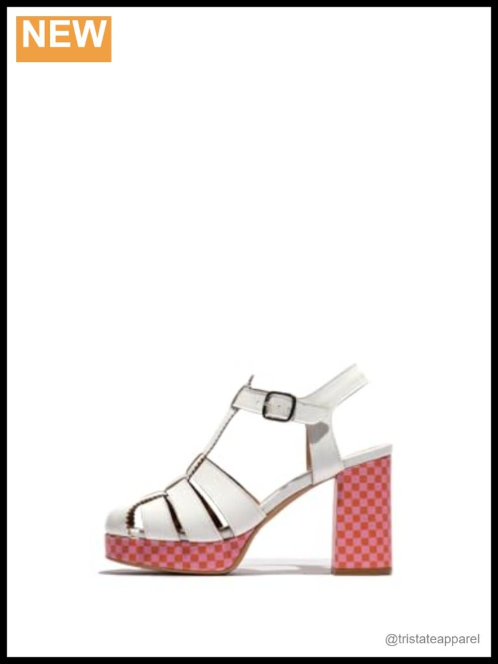 Leather Platform Heeled Sandals with Adjustable Strap and Buckle